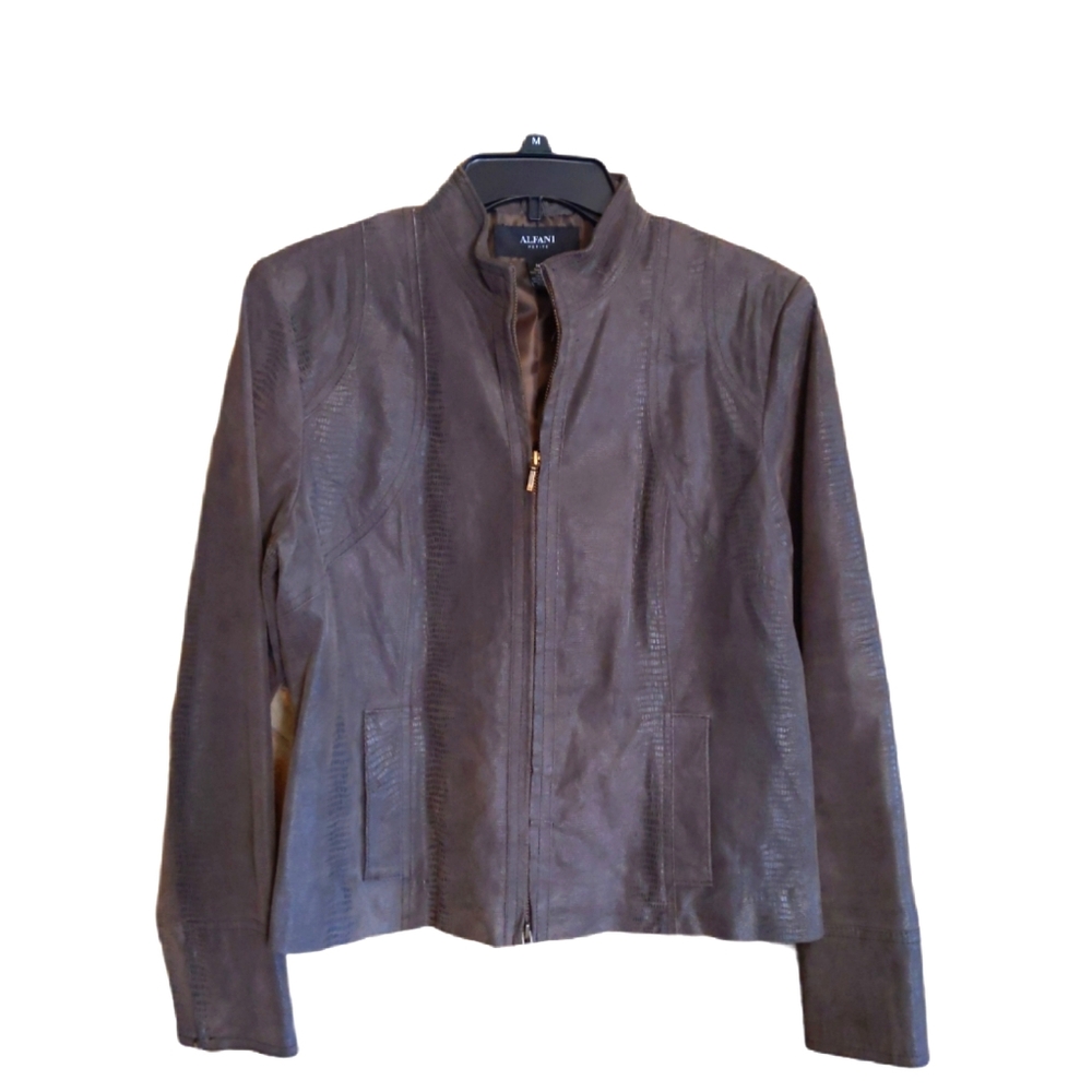 Alfani brown leather jacket